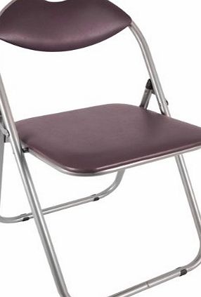 Faux Leather Plus Steel Paris Fold Up Chair, 43.5 x 46 x 79.5 cm, Brown