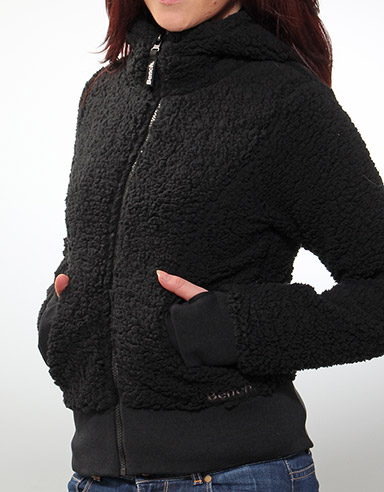Baa Zip hooded fleece - Black
