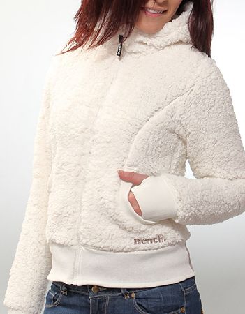 Bench Ladies Baa Zip hooded fleece - Cream