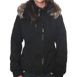 Ladies Big Boy Short Parka Coat - Black