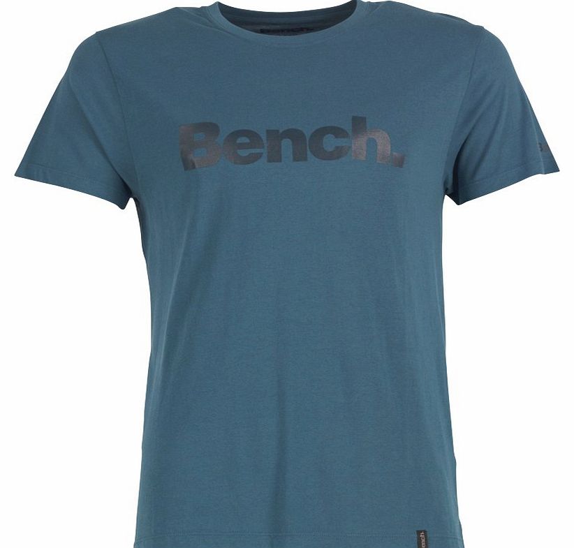 Bench Mens Crew Neck Chest Logo T-Shirt Blue