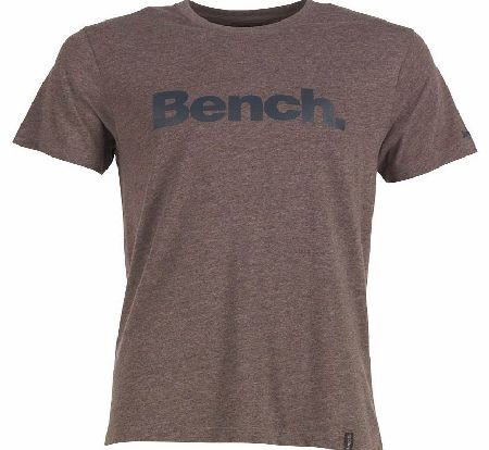 Bench Mens Crew Neck Chest Logo T-Shirt Grey Marl