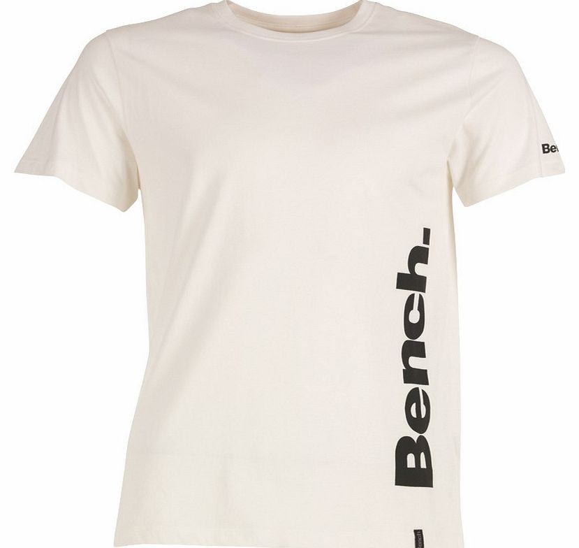 Bench Mens Crew Neck Side Logo T-Shirt White