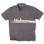 Mens Jet Print Polo Charcoal