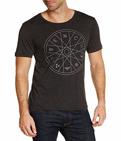 Bench Mens Spokes Short Sleeve T-Shirt, Black (Nine Iron Marl), Large