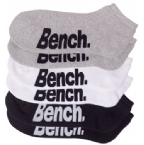 Bench Mens Three Pack Slipper Sock White/Black/Grey