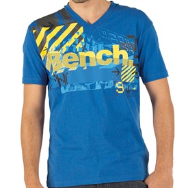 Bench Mens V-Neck T-Shirt Victoria Blue