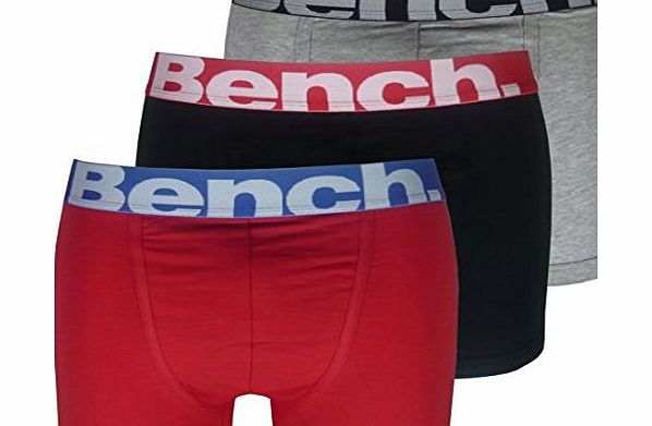 Bench Trunk (3 Pack) (Large, Bold Coloured Waistbands Red Black Grey)
