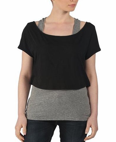 Bench Womens Annalise Short Sleeve T-Shirt, Black (Jet Black), Size 12 (Manufacturer Size:Medium)