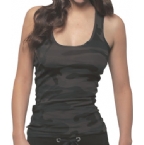 Bench Womens Basic Vest Black Camo