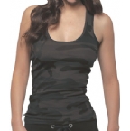 Womens Basic Vest Black Camo