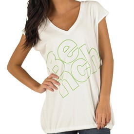Womens Hopscotch V-Neck T-Shirt White/Green