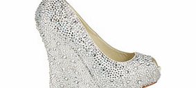 Benjamin Adams BRIDAL Mila ivory peep-toe wedges