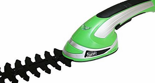 Bentley 3.6V CORDLESS 2-IN-1 GRASS CUTTER amp; HEDGE TRIMMER HAND HELD SHAPE AND EDGING GARDEN POWER TOOLS - GREEN
