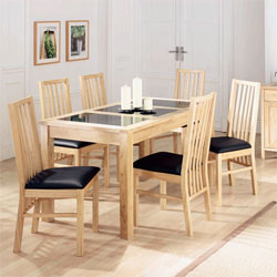 Bentley Atlantis Dining Table & Small Slatted Back Chairs