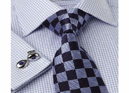 Blue Luxury Twill Check Shirt