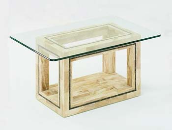 Athena Rectangular Glass Coffee Table in Crystal