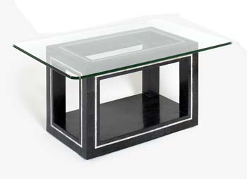 Athens Rectangular Glass Coffee Table in Black