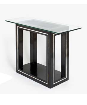 Athens Rectangular Glass Console Table in Black