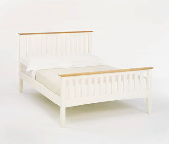 Alaska 5ft Kingsize Ivory/Oak Wooden Bedstead