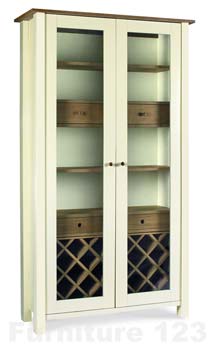 Bentley Designs Callista Two Tone Display Cabinet with Wine Rack