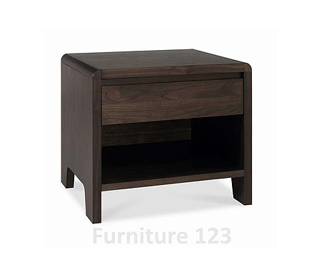 Clearance - Domino Walnut 1 Drawer Bedside Table
