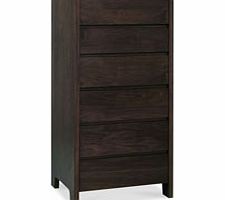 Bentley Designs Domino 6 Drawer Chest - Walnut