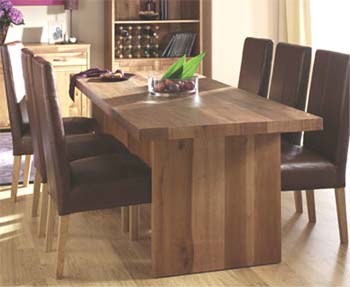 Izmir Dining Set with Brown Leather Chairs