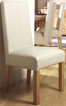 Bentley Designs Izmir Ivory Leather Dining Chairs (pair)