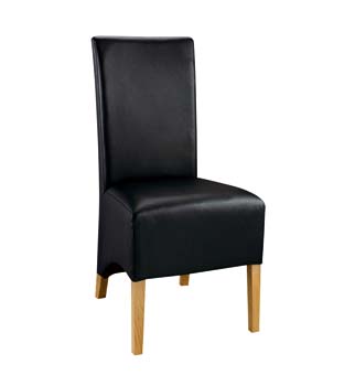Bentley Designs Lyon Oak Dining Chair With Skirt in Black (pair)