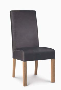 Lyon Oak Grand Leather Dining Chairs (pair)