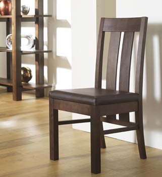 Lyon Walnut Slatted Back Dining Chairs (pair)