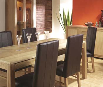 Montana Dining Set with Leather Chairs