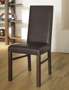 Bentley Designs Nyon Walnut Standard Leather Dining Chairs in