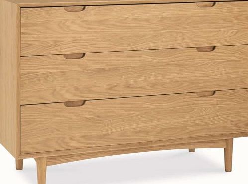 Bentley Designs Orbit Wide 3 Drawer Chest in Oak