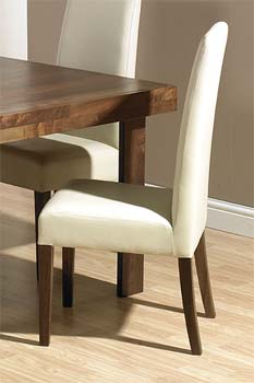 Bentley Designs Tokyo Tall Ivory Leather Dining Chairs (pair)