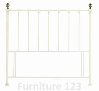 Victoriana Headboard in Antique White and Brass
