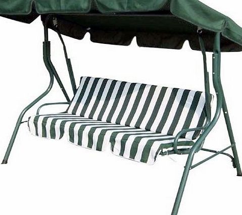 Bentley Garden 3 SEATER GARDEN PATIO SWING SEAT CHAIR HAMMOCK - GREEN amp; WHITE STRIPED