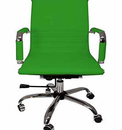 Bentley Home BENTLEY LOW BACK EAMES INSPIRED OFFICE CONTEMPORARY CHAIR FAUX LEATHER PU MODERN STYLE ERGONOMIC - GREEN