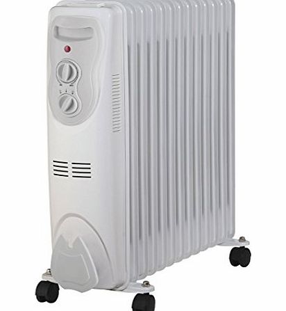 BENTLEY PORTABLE OIL FILLED ELECTRIC RADIATOR 1500W HEATER 7 FINS WITH THERMOSTAT