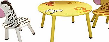  JUNGLE SAFARI WOODEN TABLE amp; 2 CHAIRS SET CHILDRENS BEDROOM PLAYROOM NURSERY FURNITURE