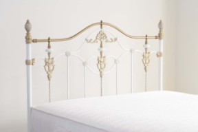 Bentley Kingsize Eleanor Headboard - White and antique gold