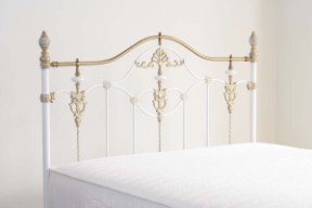 Bentley Kingsize Eleanor Headboard - White and antique gold