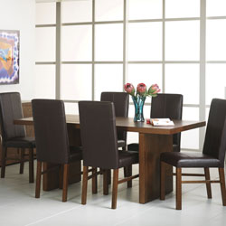 Panama Large Dining Table & Leather Chairs