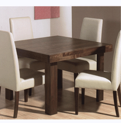 Bentley Tokyo Square Dining Table and 4 Leather Chairs