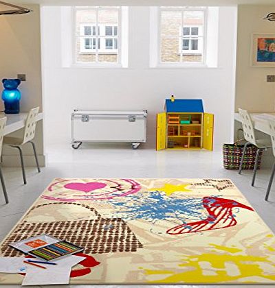 benuta Modern Designer Rug Lipstick Swing Multicolour 140x200 cm