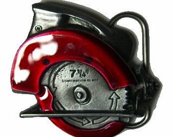 Bergamot POWER SAW BELT BUCKLE   display stand