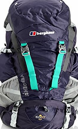 Berghaus Womens Verden 60 Plus 10 Rucsac - Evening Blue/Parakeet, One Size