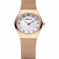 Bering Time Ladies Rose Gold Classic Mesh Watch