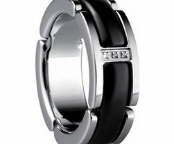 Bering Time Ladies Size J Black Ceramic Link Ring